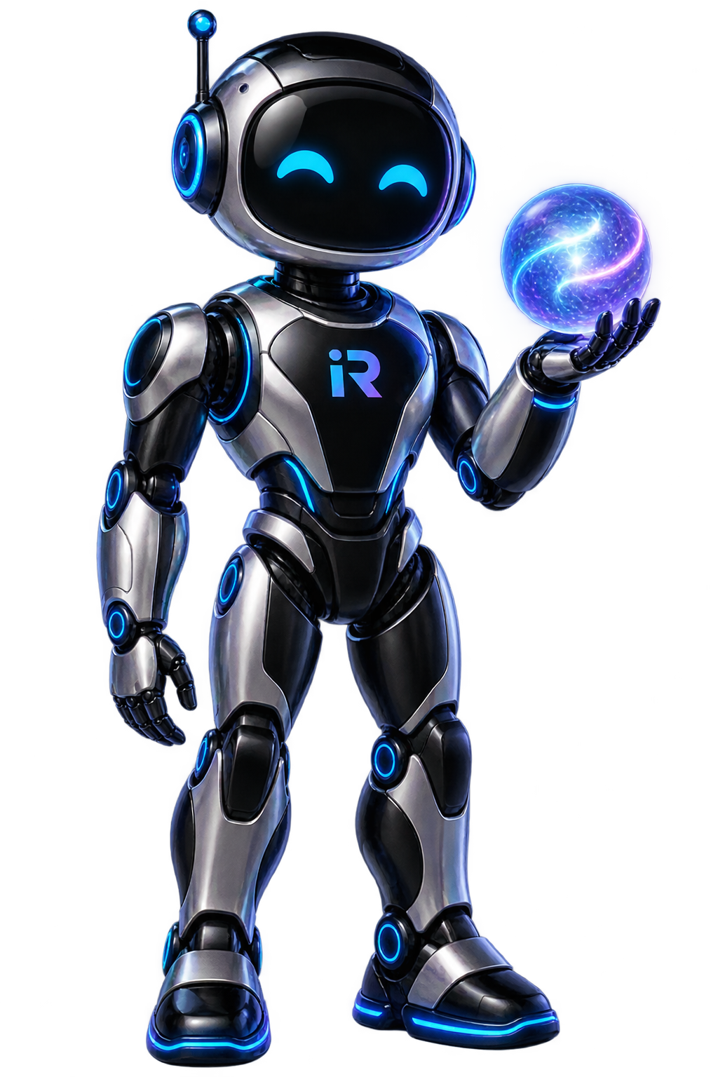 IntentReach AI асистент държи светещ сигнал